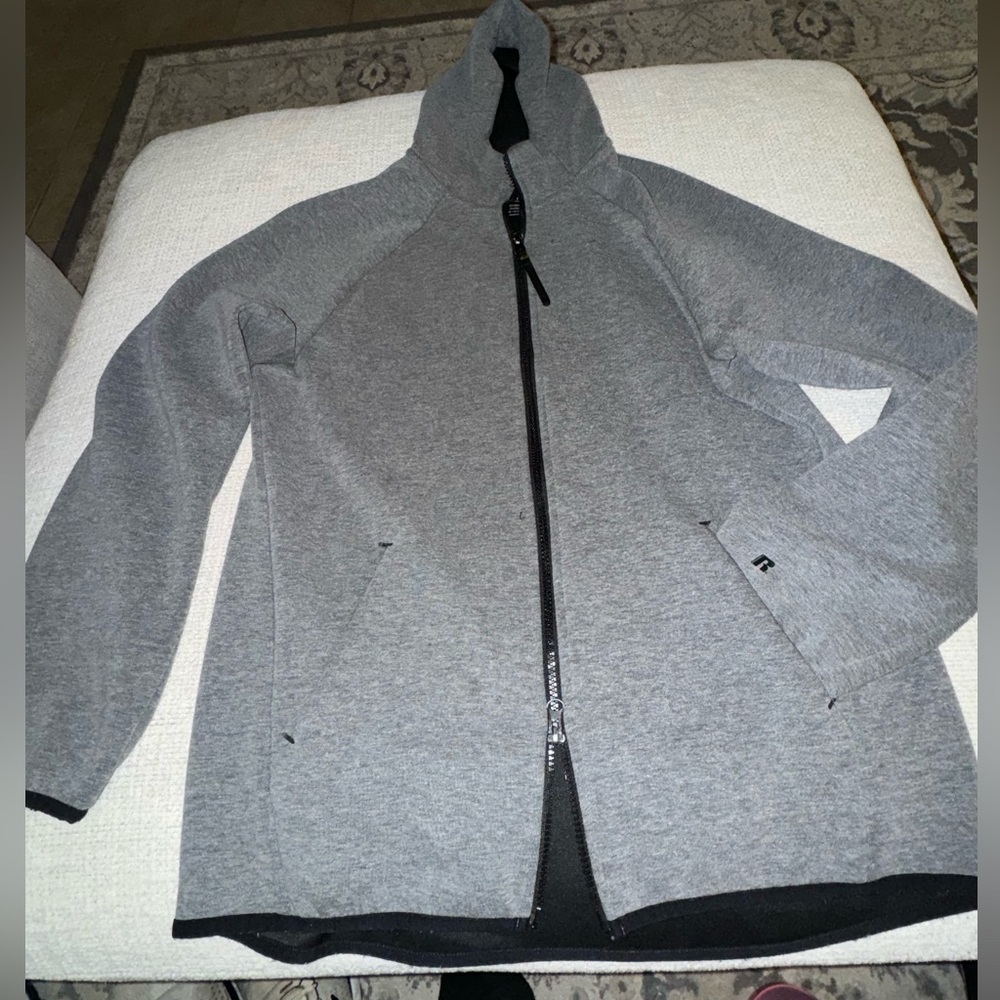 Russell Gray w Black Fusion Knit Zip Hoodie Men Small 34-36